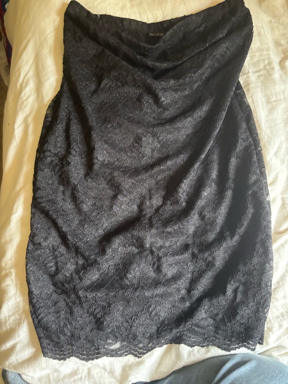 Black Lace Strapless dress